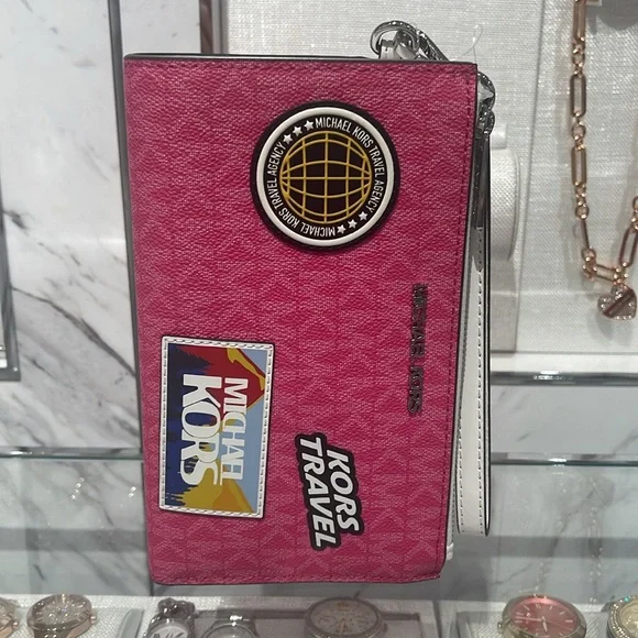 Michael Kors Jet Set Travel Lg Embellished Signature Logo Wristlet
Dragonfruit - Picture 5 of 16